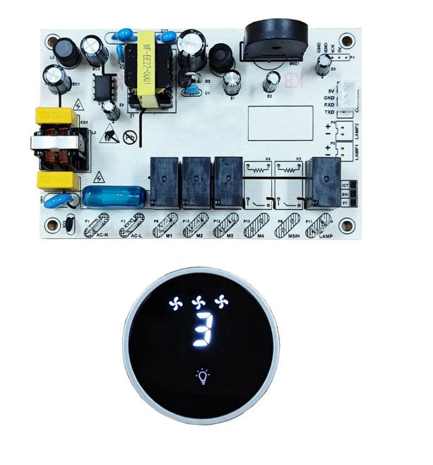 Electronic Knob Touch Switch Control Panel With Back Light Kitchen Range Hood PCB Board (Bảng điều khiển chuyển đổi cảm ứng bằng nút điện tử với đèn sau)